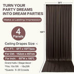 20ft×15ft Brown Backdrop Curtain for Wedding Parties - Image 6