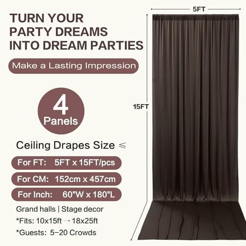20ft×15ft Brown Backdrop Curtain for Wedding Parties - Image 6