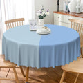 Light Blue Round Tablecloth 70 Inch Gradient Dusty Blue Circular Table Cover Waterproof and Spill Proof Fabric Table Cloth for Kitchen Dining Room Outdoor Birthday Wedding Themed Party Decor by TTQYFNM