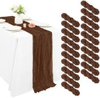 20 Pack Cheesecloth Table Runner 17 x 108 Inch, Brown by REWOMC
