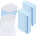 Lounsweer 100 Pcs Spandex Chair Sashes Bows Light Blue Chair Cover Bands by Lounsweer