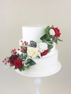 Rinlong 3Pcs Premade Cake Flowers, Red Green Wedding Cake Decor - Image 7