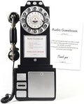 Audio Guest Book Wedding Phone with Vintage Design, Record Customized Audio Message Guest Book for Wedding, Party and Gathering, Black by FESTRING