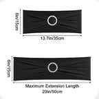 Black Chair Sashes 50 Pack Spandex Stretch Chair Band Sashes with Buckles for Folding Chairs Wedding Party Reception Baby Shower Events Banquet Decorations - Image 2
