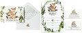 All Ewired Up Boxed Sets: 50 Pack Watercolor Woodland Greenery Thank You Cards, 25 Invitations, 25 Diaper Raffle Cards and 25 Books For Baby Inserts by AllEwiredUp