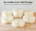 ZANIRA 6 Pack White Buffet Risers, Foldable Paper Honeycomb Stands with Frosted Acrylic Trays for Party, Dessert Table Risers for Buffet Table, Weddings, Cakes, Cupcakes and Catering - Image 4