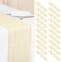 Showgeous 20 Pack Ivory Cheesecloth Table Runner, 17 x 108 Inches by Showgeous