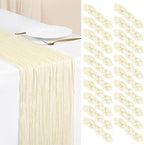 Showgeous 20 Pack Ivory Cheesecloth Table Runner, 17 x 108 Inches by Showgeous