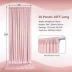 50ft×10ft Wrinkle Free Dusty Pink Backdrop Curtain for Parties, - Image 2