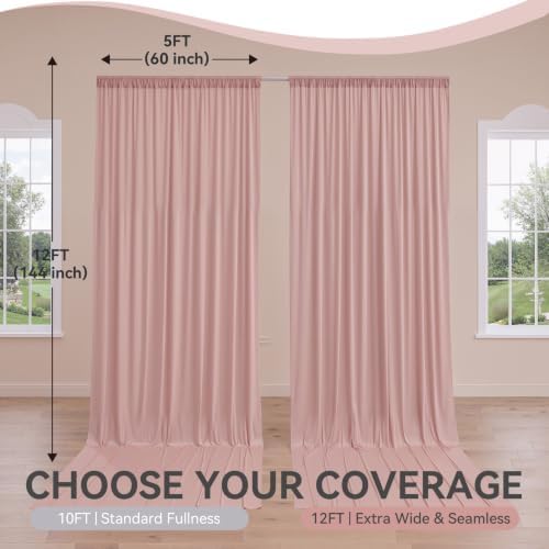 10 ft x 50 ft Dusty Pink Backdrop Curtains for Parties, Wrinkle Free Dusty Pink Photography Backdrop Drapes for Wedding Boys Birthday Baby Shower Bridal Shower Party - Image 6