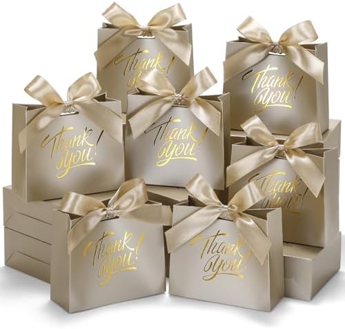 DOYIDE 120 Pack Small Thank You Gift Bags, Party Favor Bags with Bow Ribbon by DOYIDE