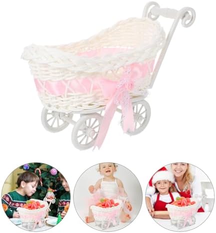 Amosfun 3pcs Baby Stroller Woven Baskets Set Birthday Wedding Party Supplies Candy Snack Tray - Image 7