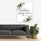 Andaz Press Custom Large Baby Shower Welcome Sign, 16" x 20", Fall Greenery Personalized Canvas Welcome Sign, Gender-Neutral Canvas Sign for Baby Sprinkle Baby Shower, Baby Shower Decorations - Image 4