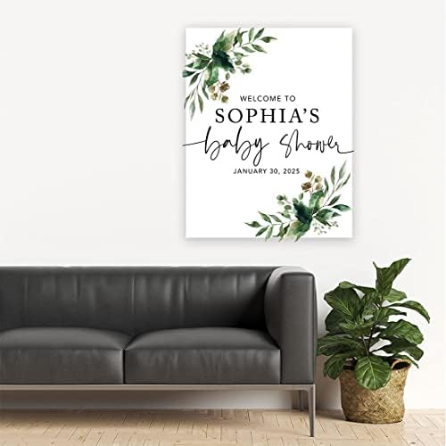 Andaz Press Custom Large Baby Shower Welcome Sign, 16" x 20", Fall Greenery Personalized Canvas Welcome Sign, Gender-Neutral Canvas Sign for Baby Sprinkle Baby Shower, Baby Shower Decorations - Image 4