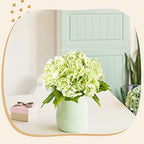 Yatim 21In Light Green Artificial Hydrangea Flowers with Stems 5 Pcs - Image 6