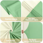 Beige Sage Green Arch Cover 7.2FT 6FT Wedding Arch Backdrop Covers Set of 2 Stretchy Spandex Balloon Arch Backdrop for Birthday Party Decor Baby Bridal Shower Anniversary Banquet Photo Background - Image 4