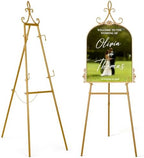 53.9" Gold Easel Stand for Sign, Display Easel for Wedding Sign, Poster by Victawks