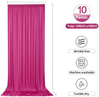 50ftx15ft Hot Pink Backdrop Curtains for Parties, Wrinkle Free Polyester Hot Pink Photo Backdrop Drapes 10 Panels 15 ft Long Back Drop Cloth for Wedding Birthday Photography Background Party - Image 6