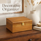 Wooden Keepsake Box, Acacia Storage Memory Box with Hinged Lid - Image 6