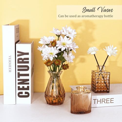 Set of 36 Glass Bud Vases Small Flower Vases for Centerpieces(Amber) - Image 4