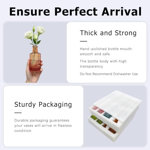 SUPMIND 16P Glass Bud Vases, Mix-Colored Small Flower Vase for Centerpieces - Image 6