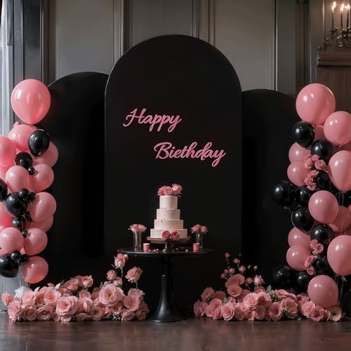 Red Black Arch Backdrop Cover Set of 3 6.6FT 7.2FT 8FT Wedding Arch Covers Stretchy Backdrop Birthday Party Arch Stand Cover Spandex Ceremony Bridal Shower Banquet Decoration - Image 5