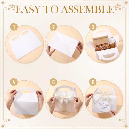 Maitys 24 Set Welcome Boxes for Wedding Guests 9x6x6 Gable Boxes, Beige - Image 3