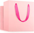 EUSOAR Tiny Pink Gifts Wrap Bags, 50 Pack 4x2.75x4.5 inches Shopping Bags with Handles Bulk, Merchandise Retail Wrapping Bags for Wedding, Craft Grocery, Boutique, Party Favor, Business by EUSOAR