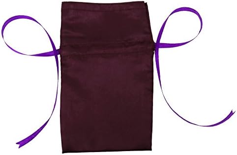 Darling Souvenir 50 Satin Drawstring Gift Pouch Small Wedding Party Favors Bag - 8" x 10" inches Baby Shower Thank You Pouches- Burgundy Purple - Image 2