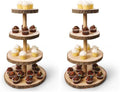 Wooden 4 Tier Rustic Cupcake Stand, Great for Wedding Cake Wood Display Tiered Centerpiece, Dessert Tower for Parties & Events (Pack of 2) by UpperMidlandProducts