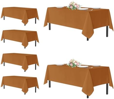 sancua Thanksgiving Tablecloths Rectangular 54x108 Inch, 6 Pack Bronze by sancua