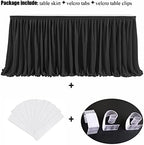 Ruffle Table Skirt for Teacher Desk Classroom Wedding Birthday, Black,12ft - Image 2