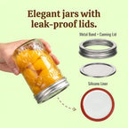 Accguan 8oz Mason Glass Jars,24 PACK Half Pint Jelly Jars With Regular Lids - Image 3