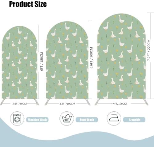 Silly Goose Arch Backdrop Cover for Baby Shower 5FT Green Stretchy Arched Cover 1st Baby Birthday Party Decorations - Image 4
