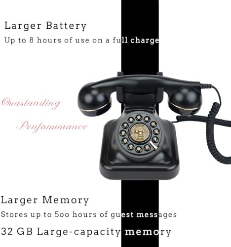 Audio Guest Book Wedding Phone, Vintage Voice Message Recorder with One-Touch Playback & Adjustable Volume for Wedding, Anniversary, Birthday, Bridal Shower, Baby Shower, Engagement (Black) - Image 4
