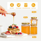 1.5 oz 60 Pack Mini Glass Honey Jars with Wood Dippers & Gold Lids - Image 7