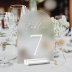 Frosted Arch Table Numbers for Wedding, 5x7 Inch Arched Acrylic Table Numbers 1-20 with Stands, Frosted Acrylic Arch Sign with Holder for Centerpiece, Reception, Wedding, Party, Event - Image 4