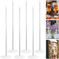Balloon Column Stand Set of 6, 6.8ft Height Adjustable Balloon Tower Pillar with Base Telescopic 2-in-1 Stainless Steel Balloon Tower Holder for Baby Shower Wedding Birthday Party Decorations by Sibosen