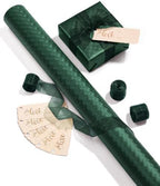 Vitalizart Green Metallic Grid Wrapping Paper Set 30" Organza Ribbon & Tags by Vitalizart