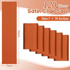 fani 120 PCS Satin Chair Sashes, 7x78 Inch, Terracotta - Image 2