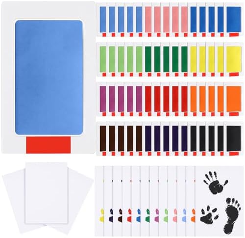 Jetec 60 Set Inkless Hand Footprint Paw Print Kit Ink Pad, 12 Colors by Jetec