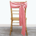 50 Pack Satin Dusty Pink Chair Sashes, 7 X 108 Inches Dusty Pink Chairs Bows for Wedding Party Gender Reveal Decor, Satin Chairs Ribbons Ties for Ceremony Event Decorations - Image 3