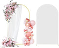 6FT Gold Metal Arch Backdrop Stand and White Spandex Arch Cover Set by Rtshuok