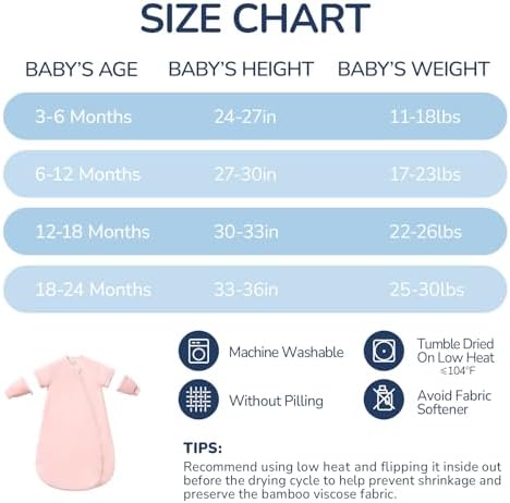 Rayon Made from Bamboo Sleep Sack 12-18 Months, Detachable Sleeves - Adjustable Warmth to Prevent Overheating, 1.0 TOG Breathable Wearable Blanket Toddler Sleeping Bag, Safe for Night Sleep - Image 7