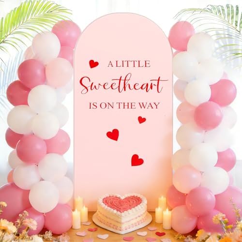 Hunnmingre a Little Sweetheart is on the Way Arch Backdrop Cover Decor - Image 4