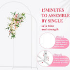 Wokceer Wedding Arch Backdrop Stand 7.2FT,6FT White Metal Arch Stand Set - Image 5