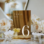 Gold Wedding Table Numbers 1-30 with Stands, 5"x7" Gold Mirror Acrylic Table Numbers, Perfect for Wedding Reception, Party, Anniversary, Event - Image 7