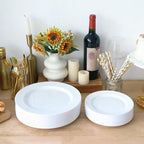 White Plastic Plates Disposable, 100Pcs Dinner 10.25" & Dessert 7.5" - Image 5