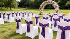 Satin Chair Sashes Bows 50 Pack Universal Polyester Chair Ribbons for Wedding Anniversary Retirement Party Birthday Engagement Banquet Graduation Outdoor Events Decor (Purple, 50 pcs) - Image 5