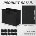 Zhanmai 4.7 x 2.4 x 3.9 Inch 100 Pcs Mini Gift Bags Bulk, Black - Image 2